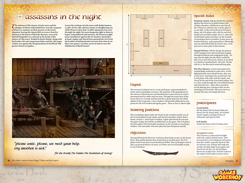 The Hobbit Rulebook - Scenarios Spread